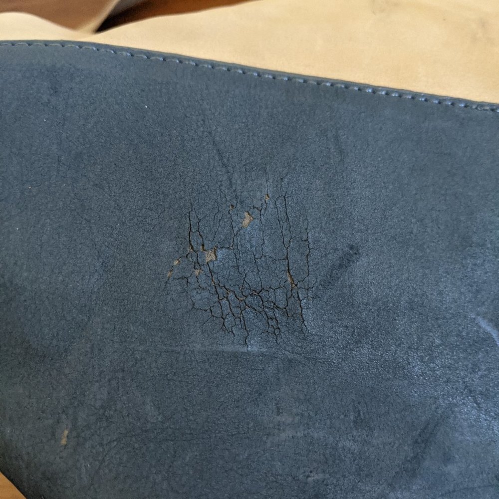 Free People Vegan Hobo Bucket Bag Tan & Blue - Picture 5 of 9